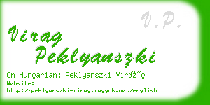 virag peklyanszki business card